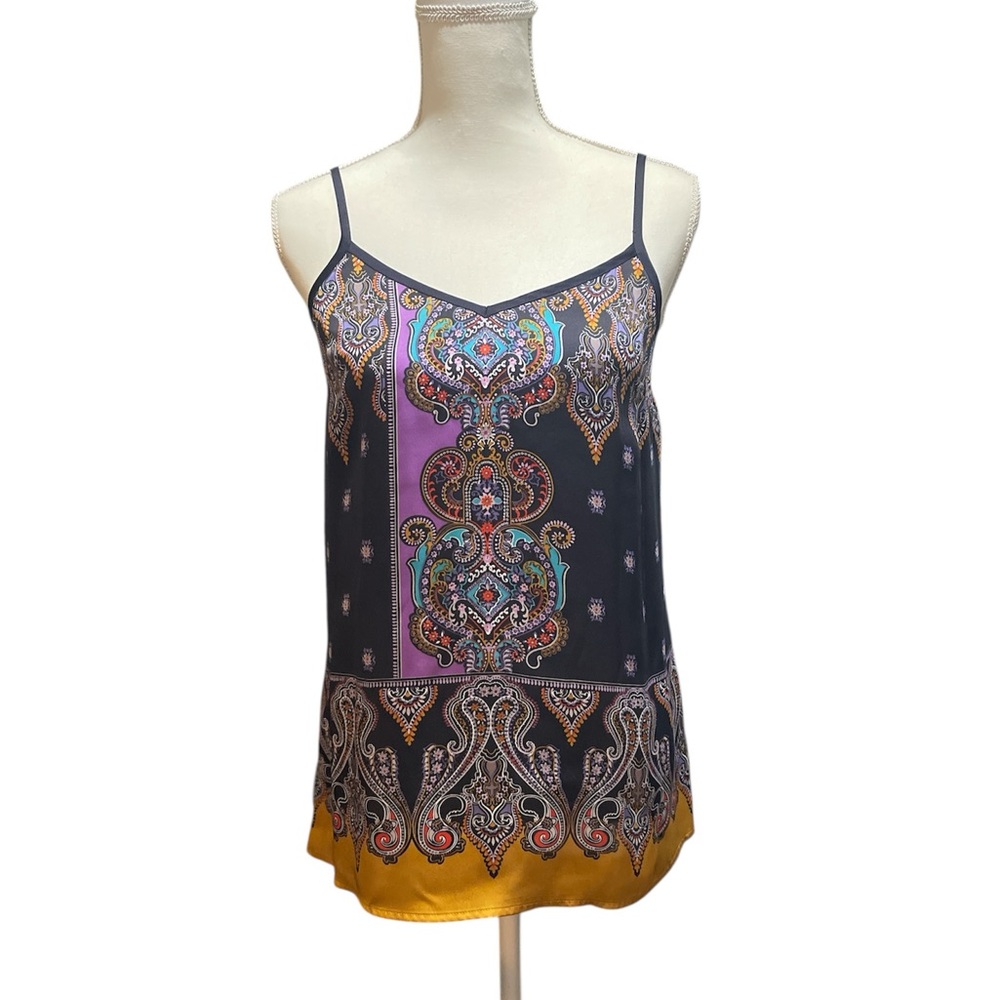Express Black and Purple Graphic Camisole
